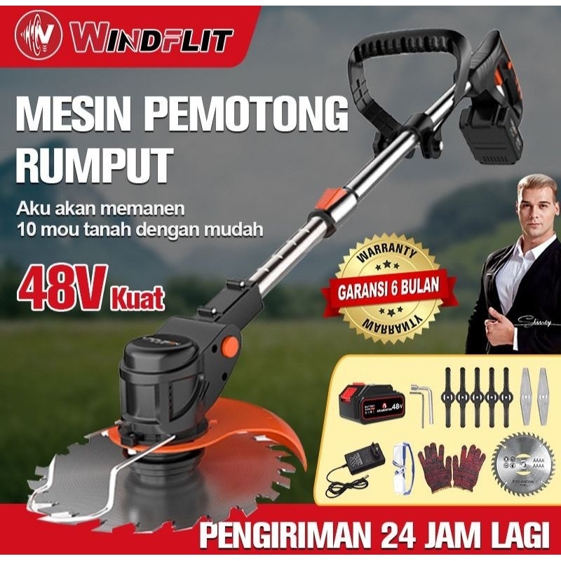 ￼Mesin Potong Rumput 48 Volt Mesin pemotong rumput listrik pemotong rumput Pemangkas Rumput dengan B