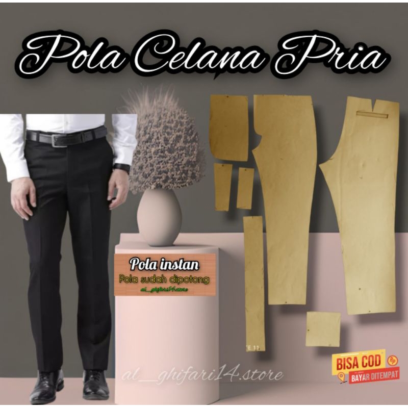 Pola Celana Kerja Pria/Pola Instan Celana Panjang Pria