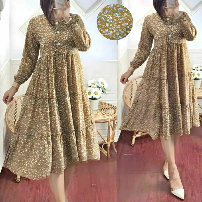 MUMU - JUMBO Ld 115  Atasan Ceruty Wanita Kekinian Terlaris Inez / Queen Tunik  by Mumufashion