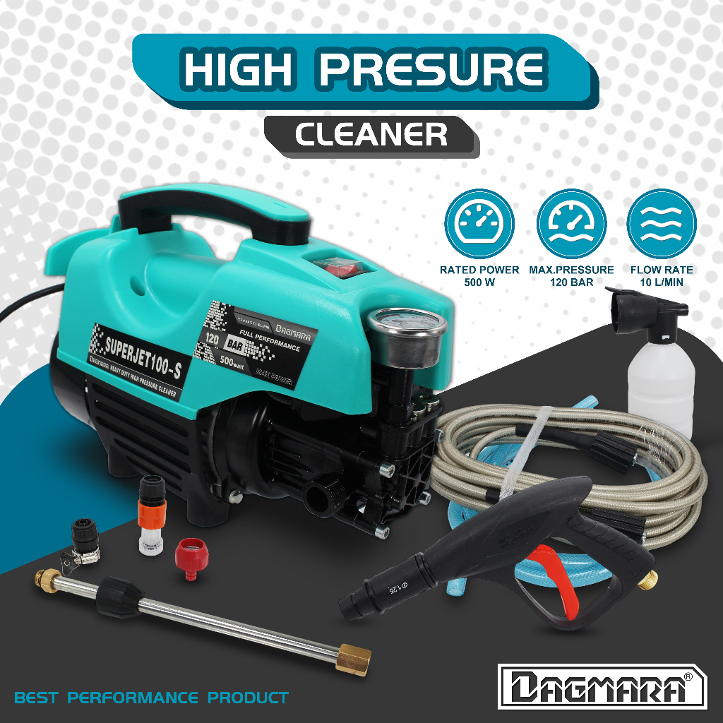 Dagmara Jet Cleaner SUPERJET 100S Power Pressure Washer for Car Fence Floor Wall Cleaning & Garden W