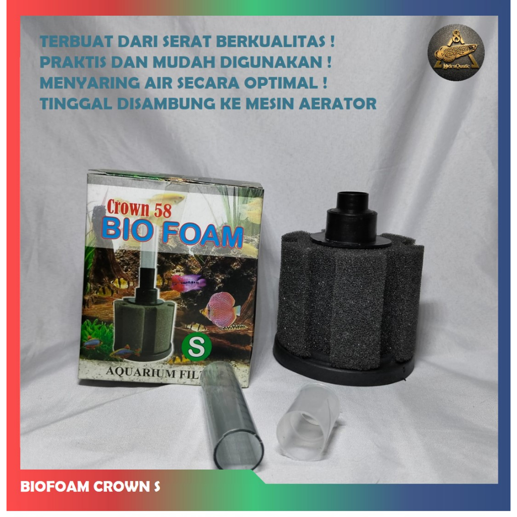 BIOFOAM CROWN S SPONGE FILTER CROWN BIO FOAM S FILTER AQUARIUM MINI BIO FOAM BIO FOAM KECIL FILTER A