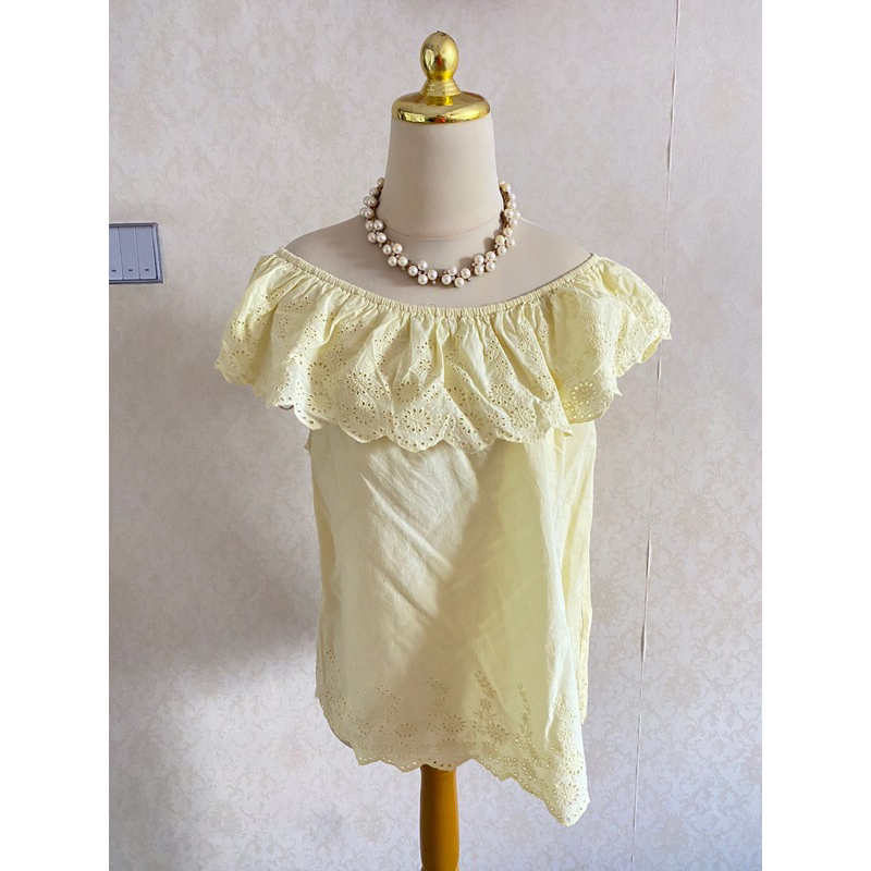 PRELOVED BLOUSE KATBOL KUNING JUMBO