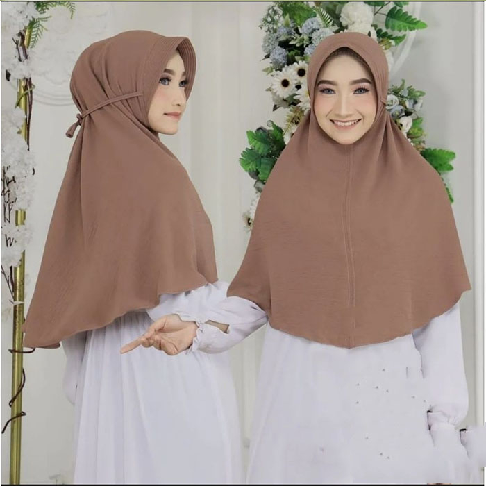Jilbab Bergo Crinkle Pet L/Hijab Instan Bergo Crinkle L Premium/Kerudung Bergo Crinkle Ped L