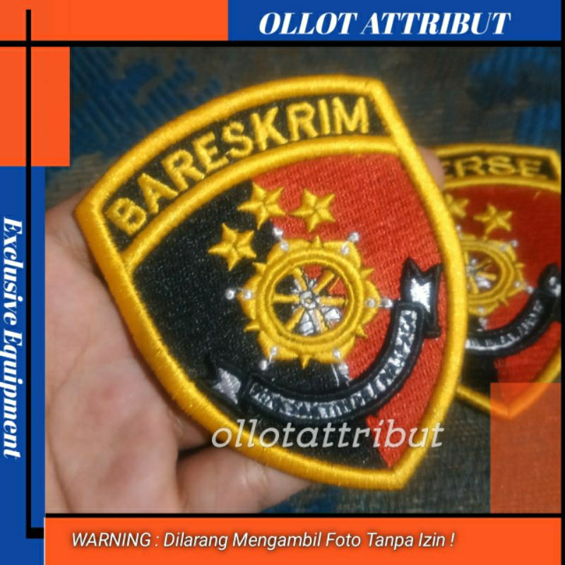 BET LENGAN BARESKRIM POLRI TIMBUL | LOGO BARESKRIM POLRI BORDIR