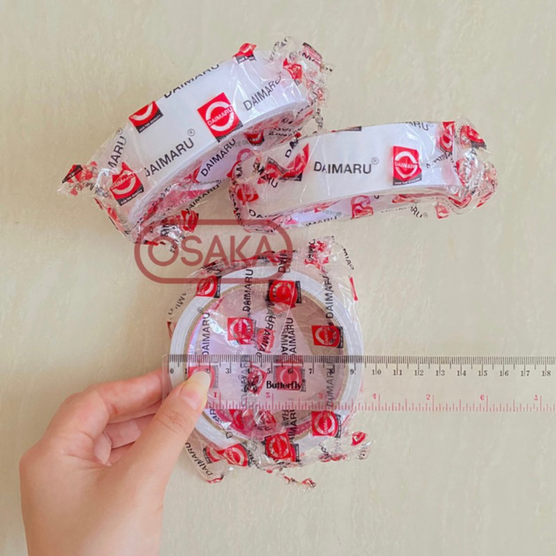 

Double Tape Daimaru 24mm / 1 inch x 12 yard Dobeltip Dua Sisi