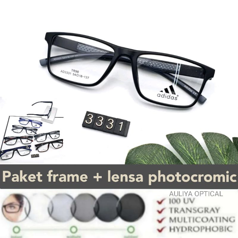 frame kacamata adidas peria kacamata sporty paket PHOTOCROMIC frame+minus