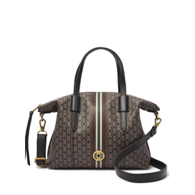 fossil Skylar Satchel Black Stripe