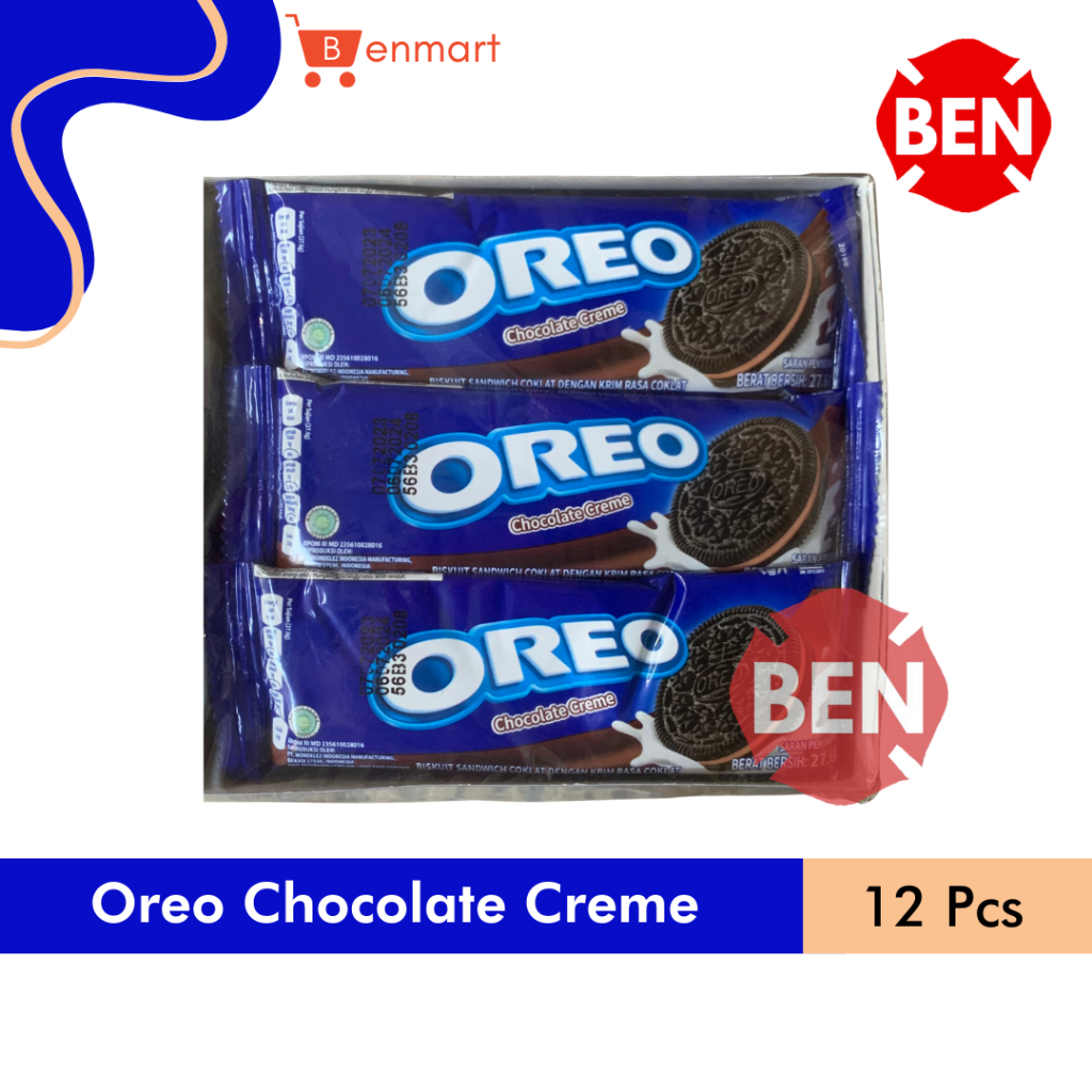 

Oreo Chocolate Creme 1 Pak Box 12 Pcs - Loop Isi 4 - Eceran 2000 - Biskuit Cookies Coklat Cokelat