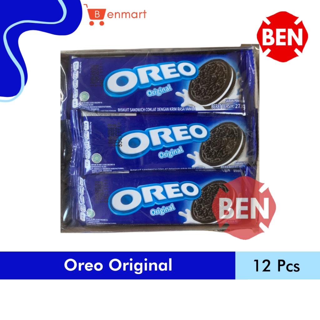 

Oreo Original Krim Vanila 1 Pak Box 12 Pcs - Biskuit Cookies Dus