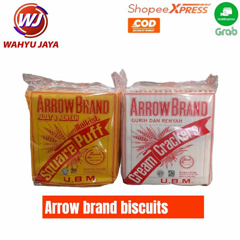 

Arrow brand cream crackers dan square puff