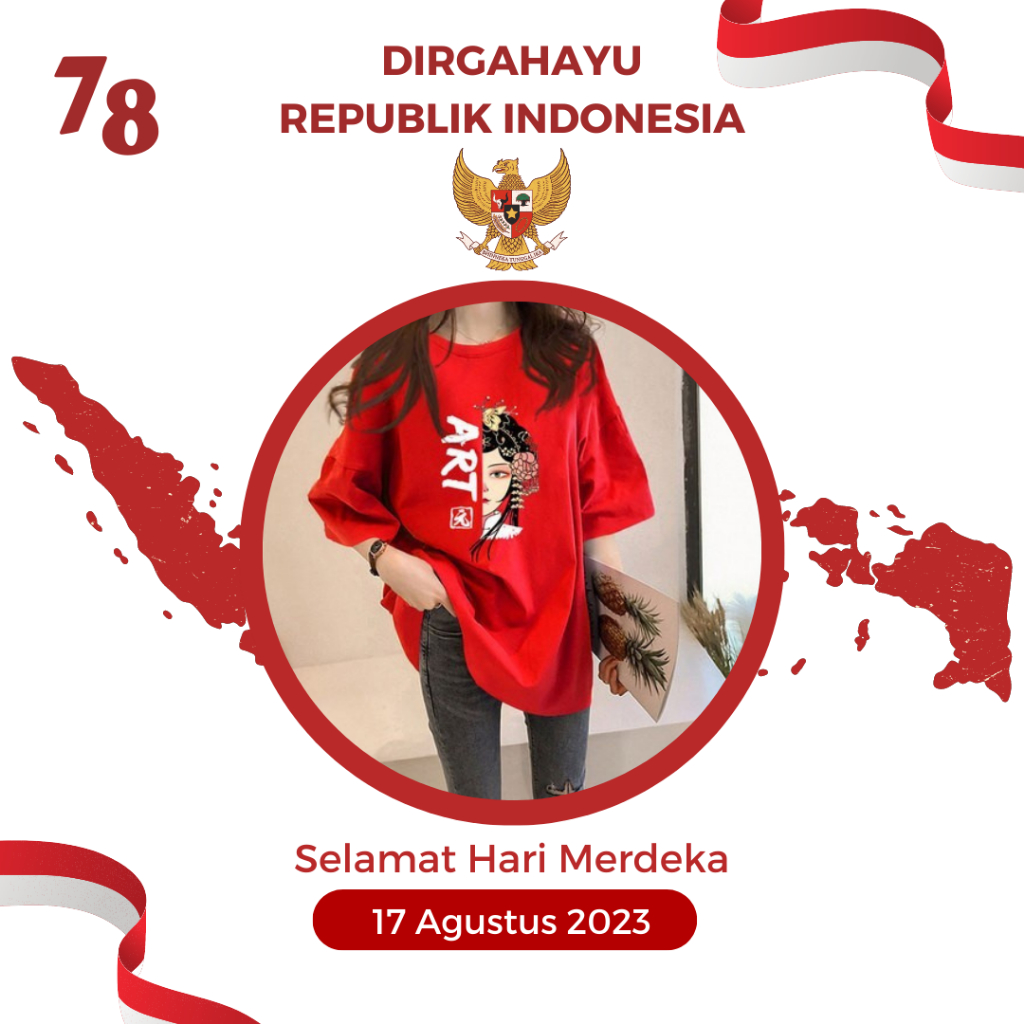 kaos celana merah putih tema 17 agustus 1945