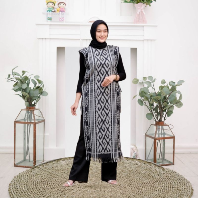 long vesta outer/outwear wanita muslim CARDIGAN BLANGKET tenun