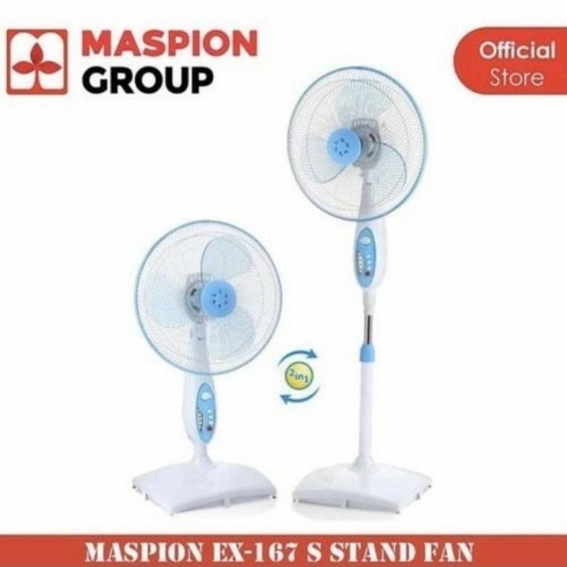 (Khusus Wilayah Kota Palembang) Kipas Angin MASPION EX-167 S Kipas Angin 16inch (2in1) 2 Fungsi Berd