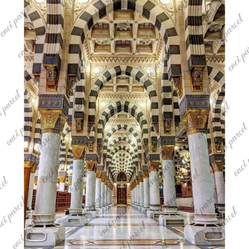 print gambar bagian dalam masjid nabawi accessoris hiasan mahar