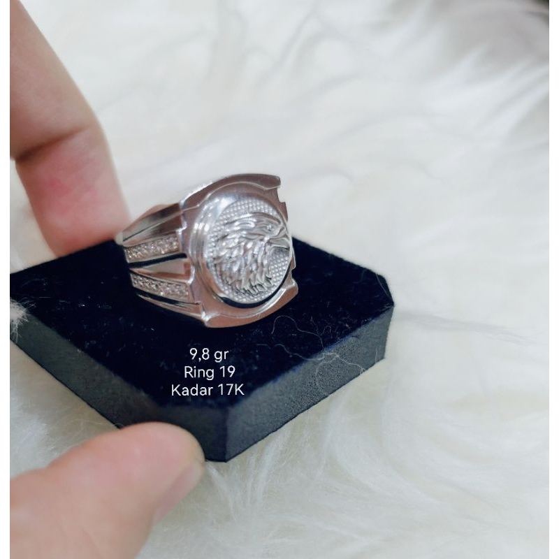 Cincin Pria Emas Putih Kadar 17k
