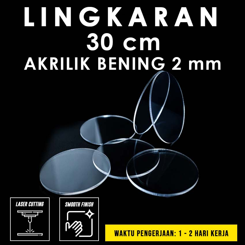 [Tebal 2 mm] Lingkaran Akrilik  30 cm - Akrilik Bening 2 mm