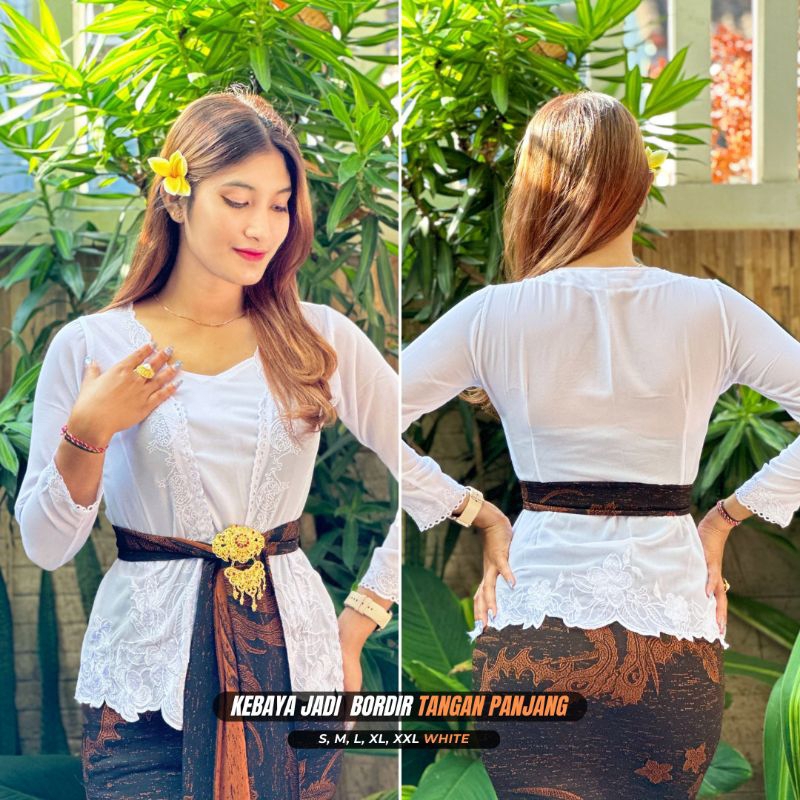 KEBAYA BALI JADI SUTRA CREPE BORDIR Tangan Panjang (KEBAYA SAJA)