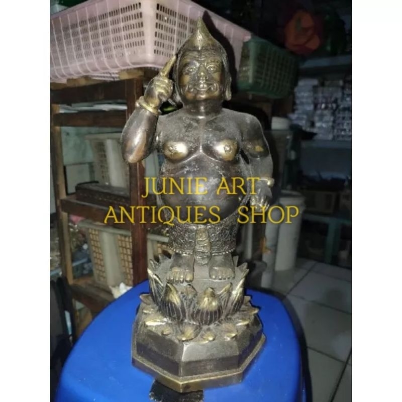 Patung Kuningan Semar 35 cm warna emas gold dan hitam