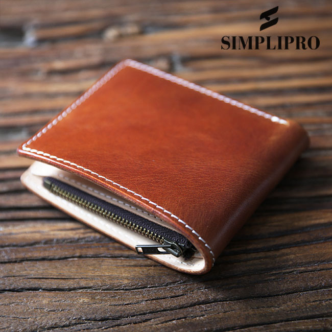 Dompet Pria Vintage Kulit Bifold Wallet Vegetable Tanned Leather Kulit Nabati vt-w2