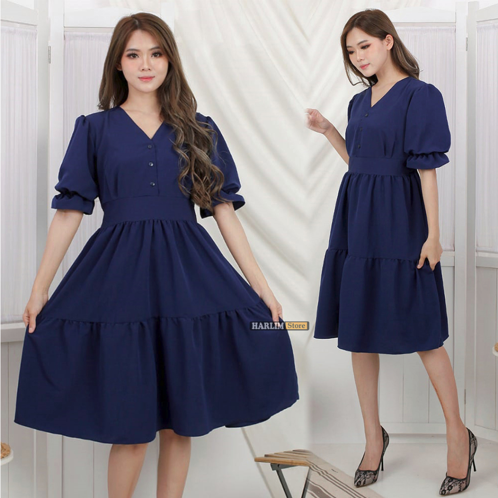 Dress Pesta Wanita Model Kekinian Lengan Pendek