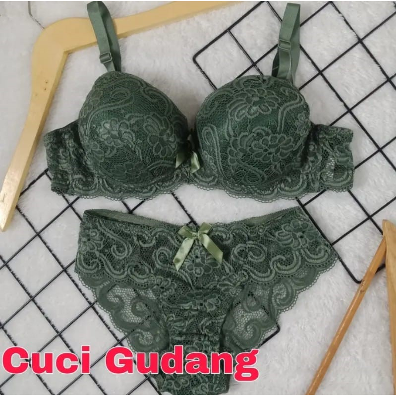 Cuci Gudang Bra set BH + CD Berkawat Motif Cantik Kualitas Import Murah