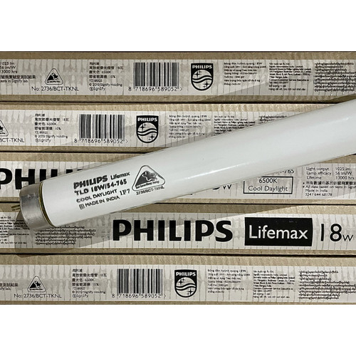 Lampu T8 Neon 18W 18Watt TLD 18/54 Lifemax 60cm 18 W 765 PUTIH Philips