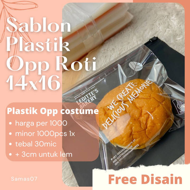 [Lagi Tren] Sablon Plastik opp 14x16 sablon 1000pcs, Sablon Plastik Opp Roti, Sablon Plastik