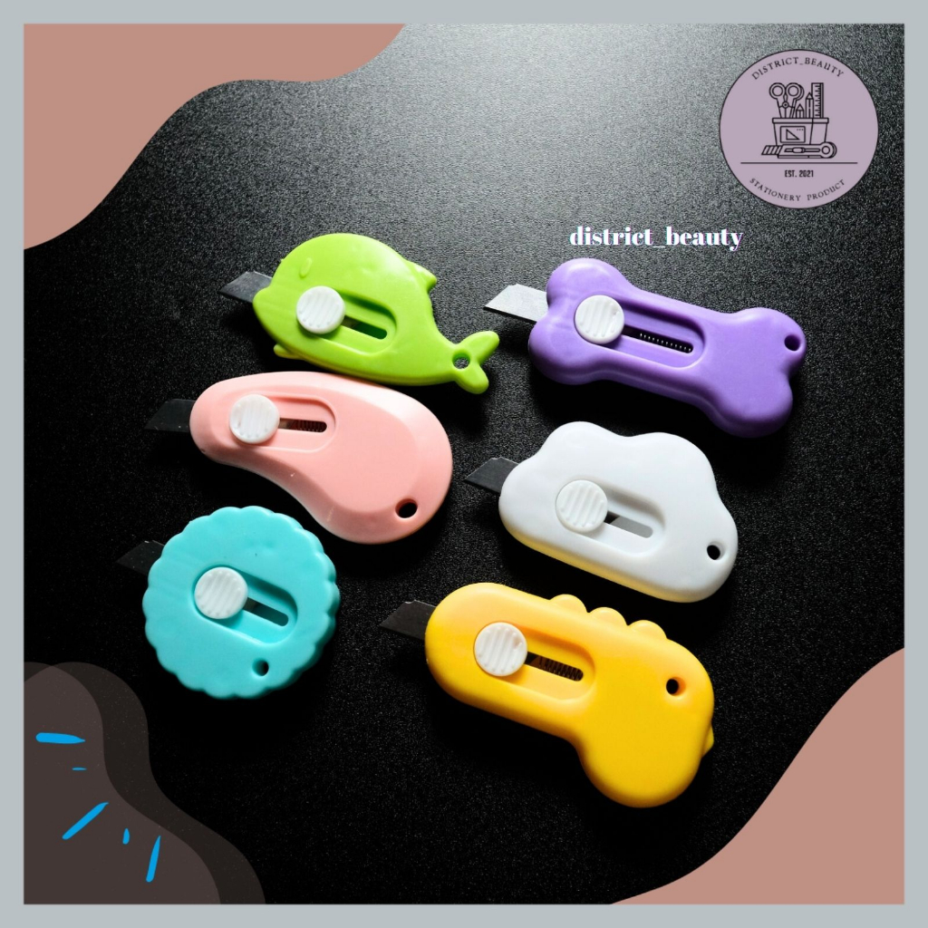 

CUTTER MINI KARAKTER LUCU PISAU KARTUN MINI MULTIFUNGSI SERBA GUNA pemotong kertas unboxing paket