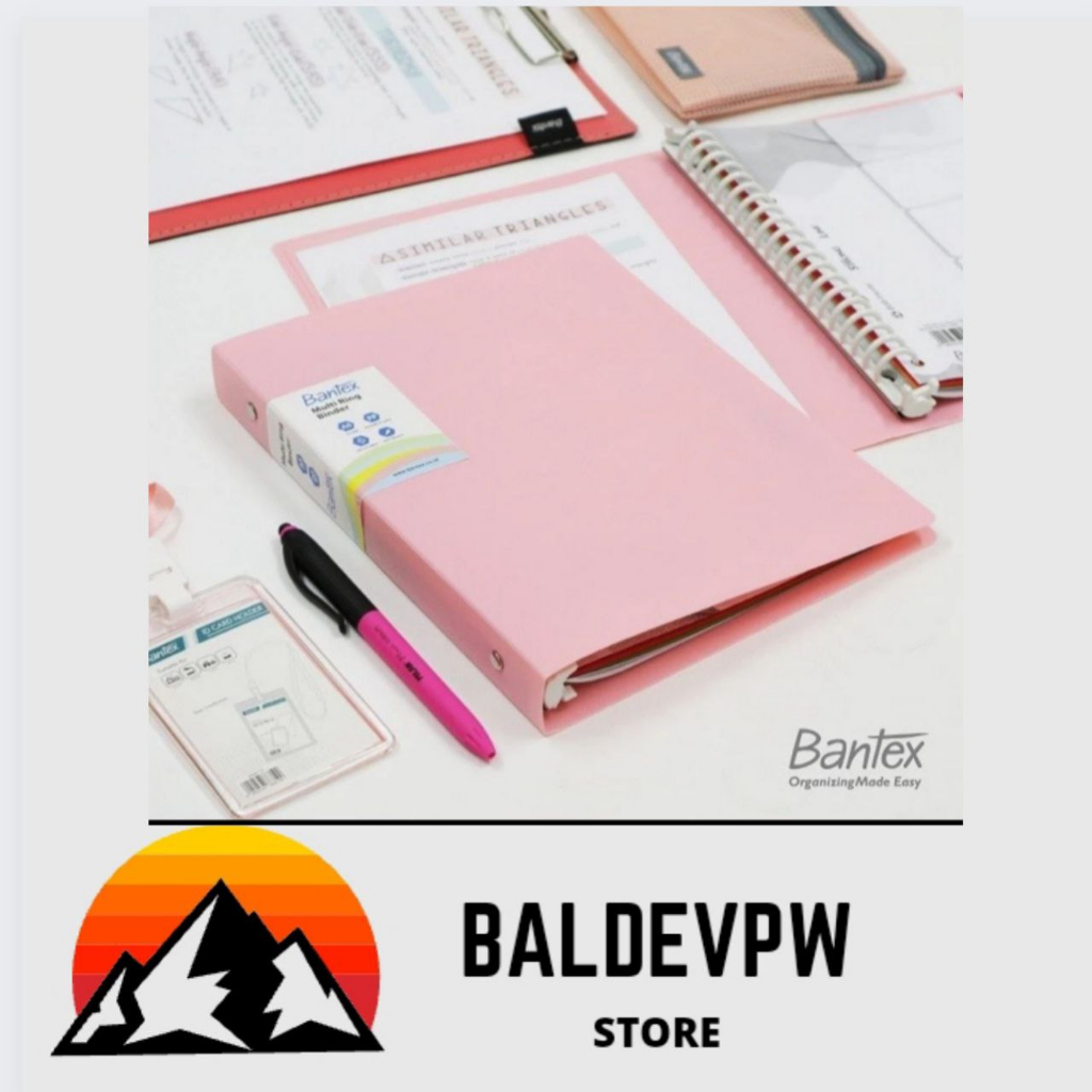 

cover binder pastel bantex B5 3126 multi ring hold varian warna musky pink
