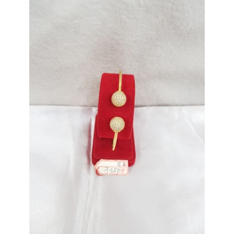 GL1253i308i gelang oval model tinju bola bola full permata putih emas kuning asli berat 7.650 d 5,9×