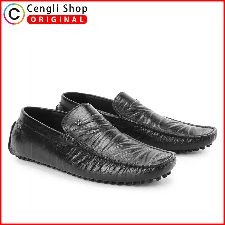 PL37 SEPATU KULIT PLAYBOY PRIA ORIGINAL CASUAL SEMI FORMAL HITAM