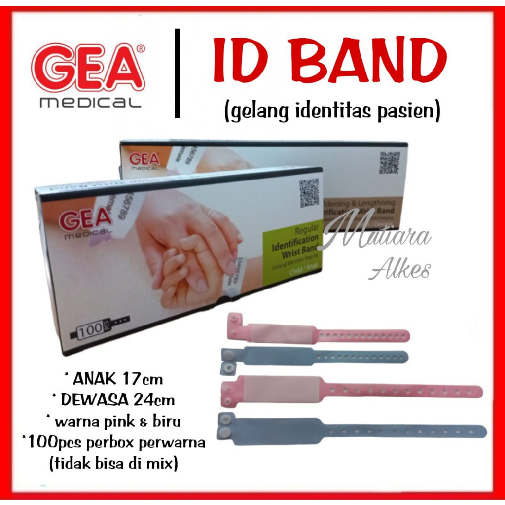 (MUTIARA ALKES) ID BAND GEA ONEHEALTH Gelang Pasien Identitas Pasien Identification Wrist Band Gelan