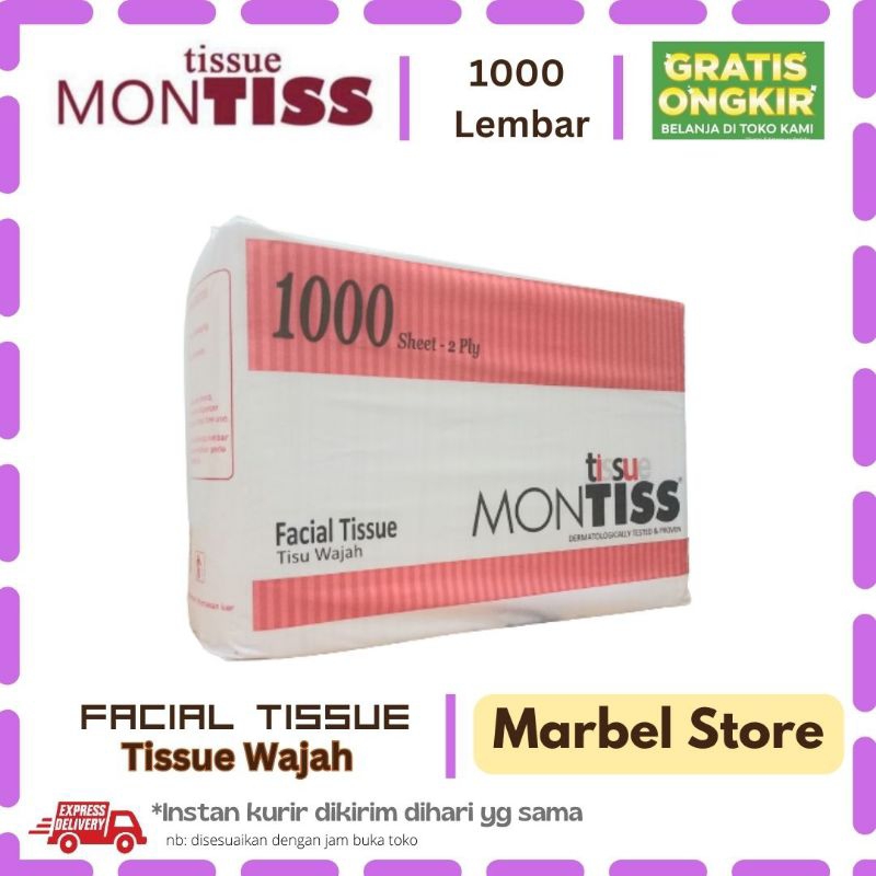 TISU TISSUE TISSU MONTISS 1000 sheet / NICE 900 GRAM 2 PLY / SELAIN TISSUE TISU MULTI 1000