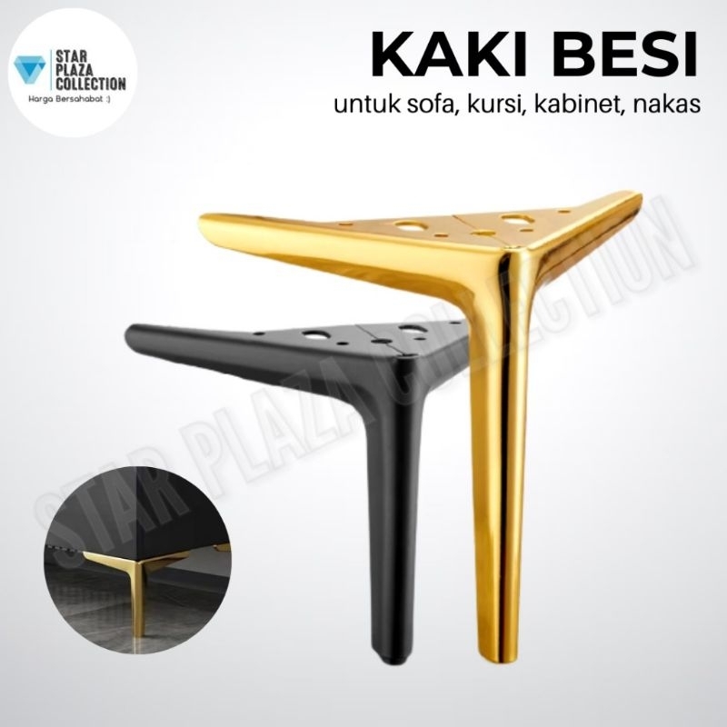 Kaki Sofa Gold Siku T Segitiga / Kaki Sofa Emas / Kaki Kursi / Sofa Leg Besi Model Kaki Siku T - Pre