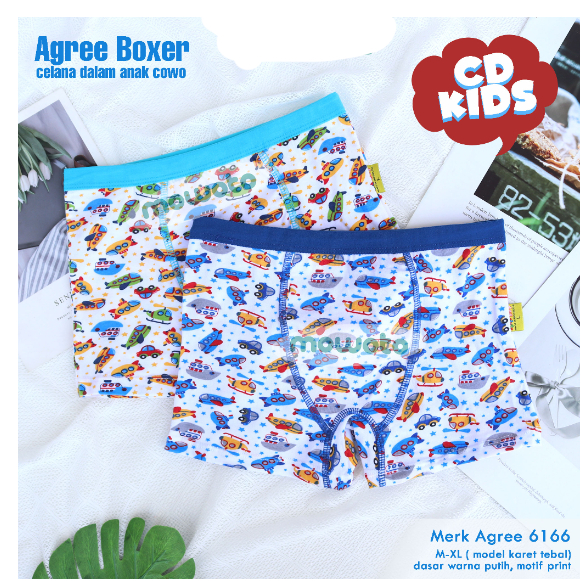 CD Boxer Agree 6166 Putih / Warna CD Agree 6168 6169 6170 Celana Dalam Anak Laki Laki M-XL