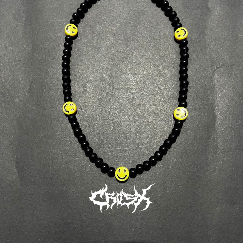 5 SMILEY BLACK NECKLACE / KALUNG MANIK SMILE CHOKER SENYUM PEARL CHAIN NECKLACE KALUNG MANIK MANIK K