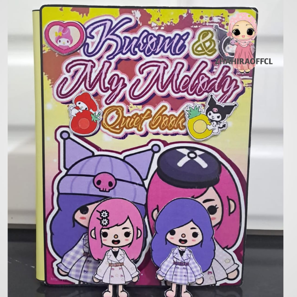 mainan anak perempuan TOCA BOCA KUROMY MY MELODY QUIET BOOK PAPER DOLL BONGKAR PASANG BONEKA KERTAS