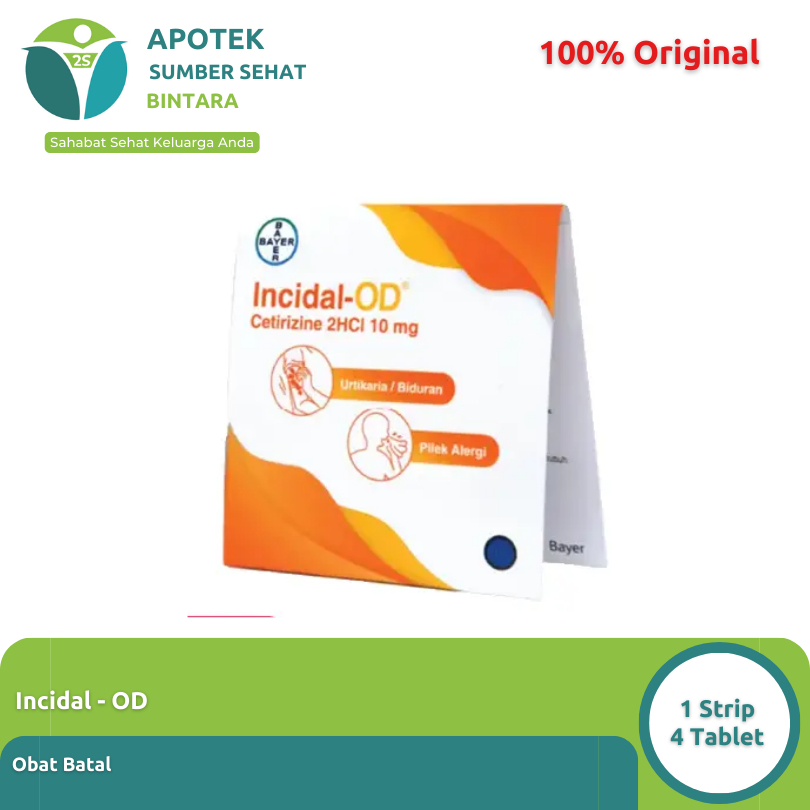 Incidal-OD Obat Gatal Alergi 1 Strip 4 Tablet