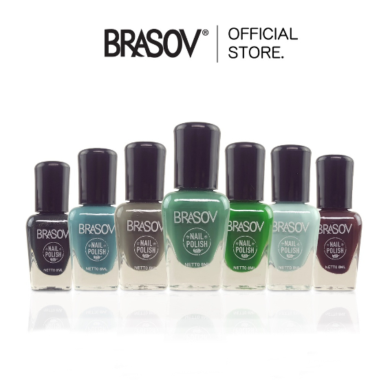 [ SATUAN ] BRASOV Kutek Cat Kuku 8 ml Shades Of Green Nail Polish