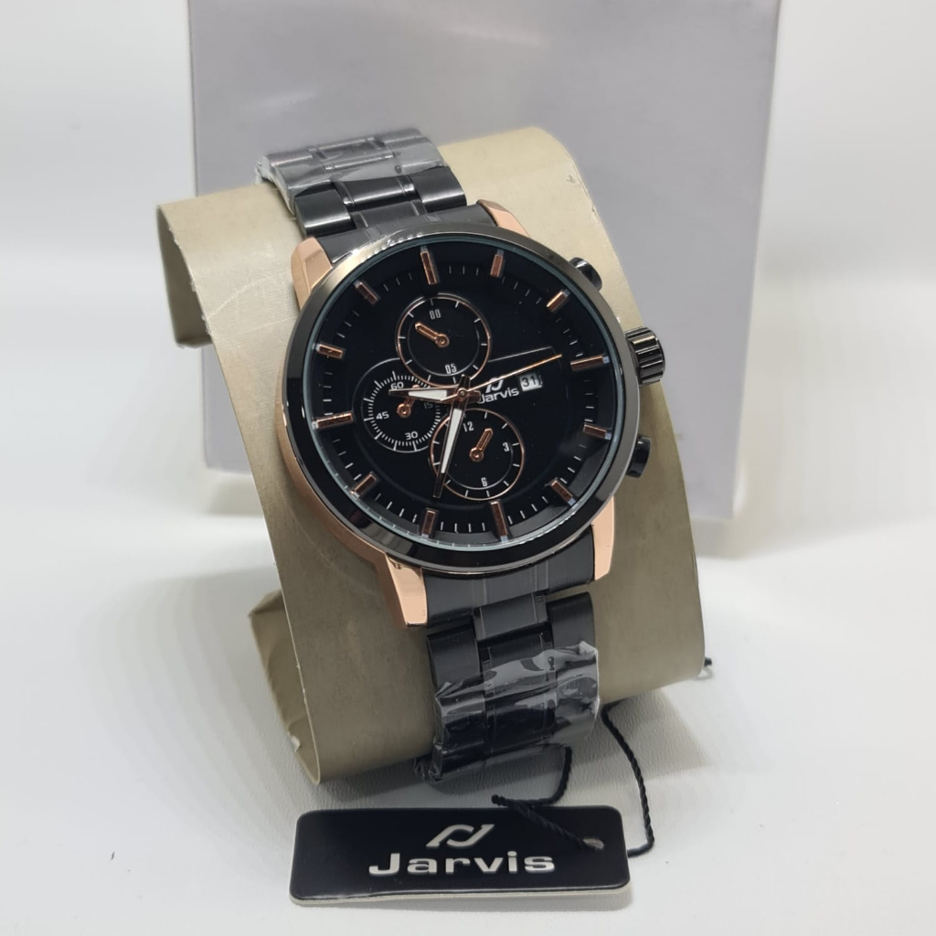 Grosiran Jam Tangan Pria Fashion Jarvis Original Tanggal Aktif Stainless Steel SV 6066 Free Box Dan 