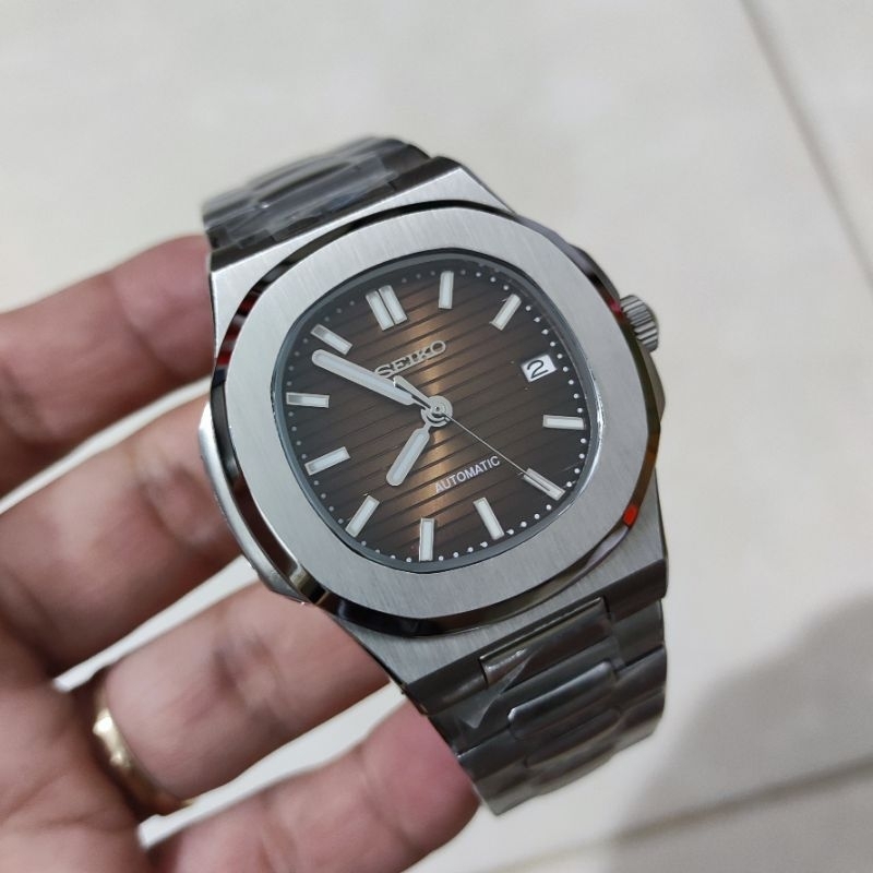 Jam tangan Automatic Japan SEIKO Mod Brown Caliber NH35A Original