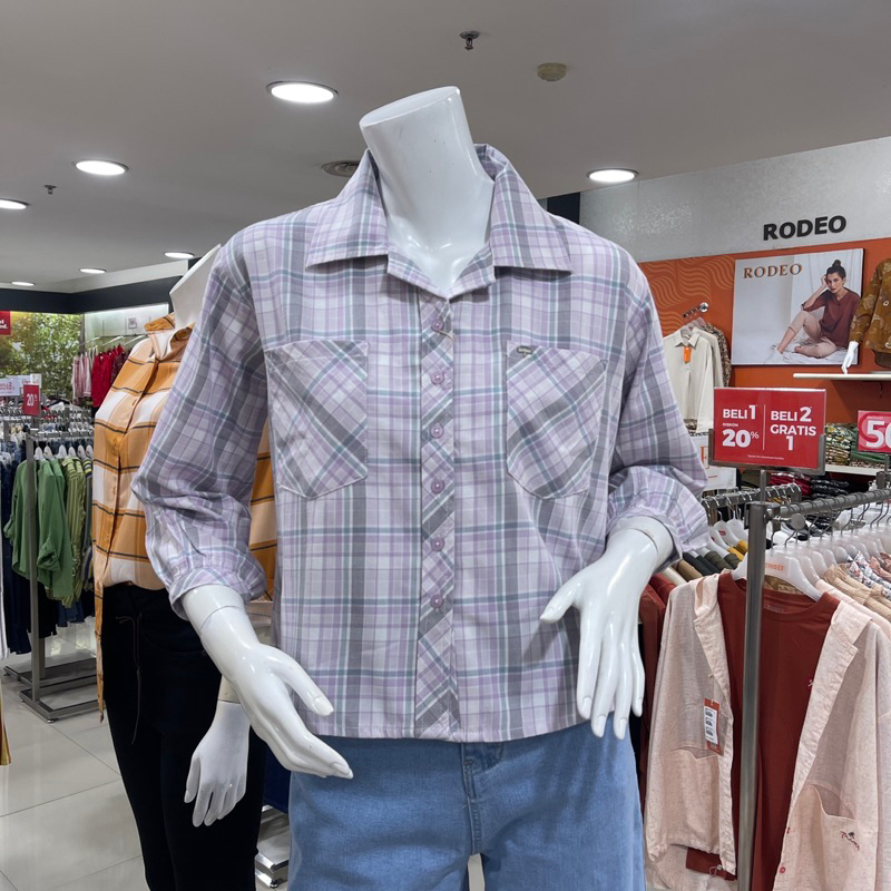 SALE Kemeja crop wanita TRISET (S-XL)