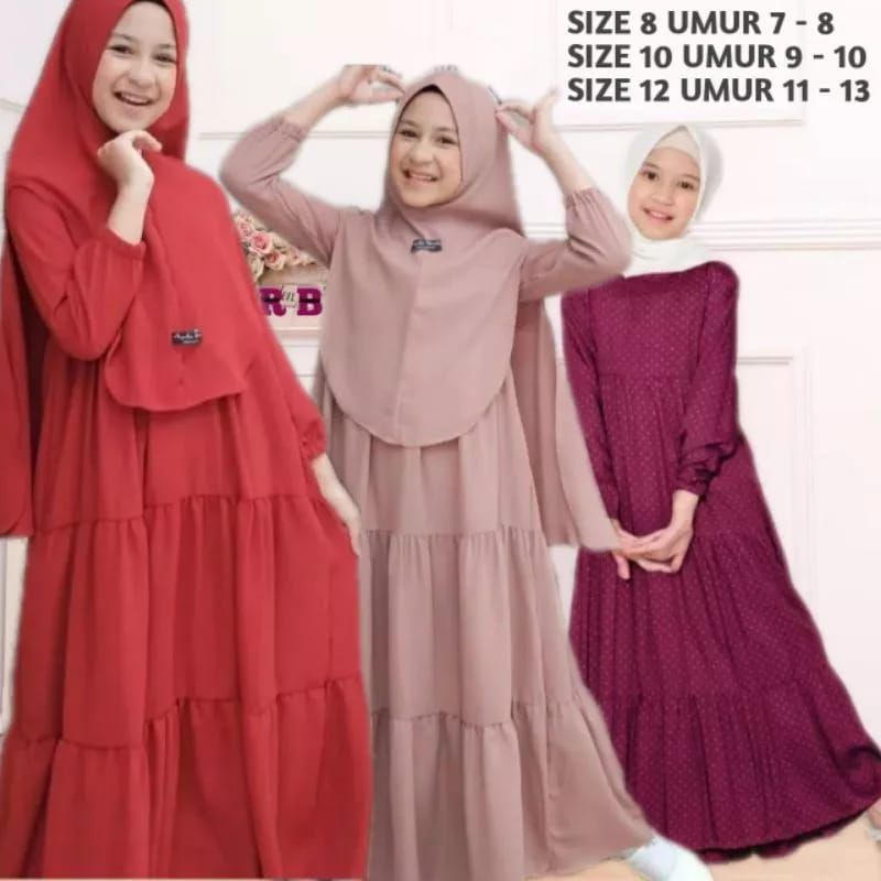 GAMIS SUSUN ANAK #HANUM GAMIS SUSUN POLOS ANAK #DRES #FASHION ANAK MUSLIMAH