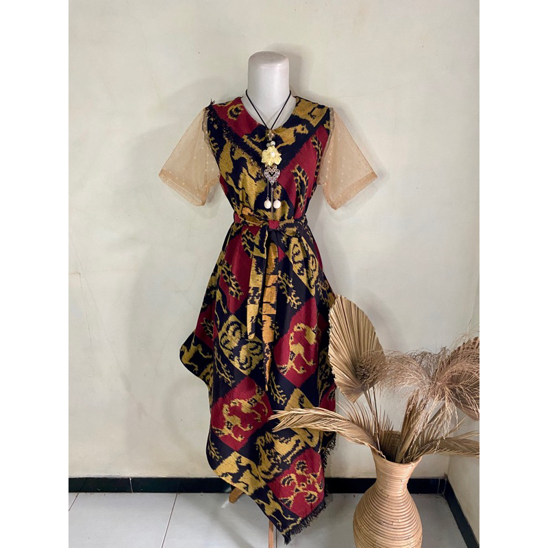 DRESS TENUN KOMBINASI|DRESS