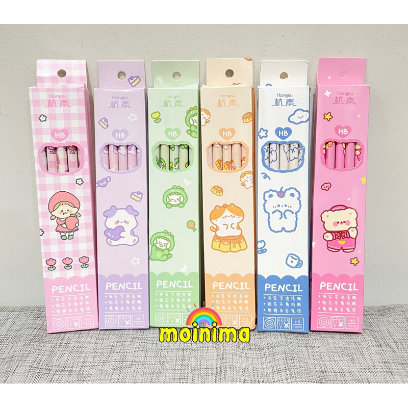 

Pensil HB alat tulis set anak sekolah lucu karakter gambar dengan penghapus