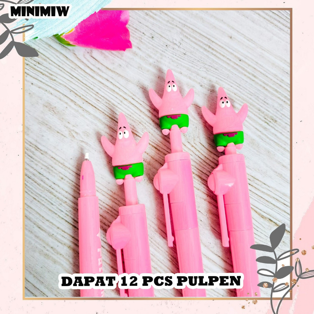

SELUSIN PULPEN ROLLING BALL PATRICK ISI 12 PCS BOLPEN KARTUN ALAT TULIS BOLPOIN UNIK IMUT MURAH PEN GEL KARAKTER PENA UNIK LUCU MURAH