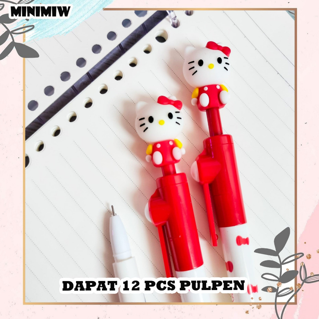 

SELUSIN PULPEN ROLLING BALL HELLO KITTY ISI 12 PCS BOLPEN KARTUN ALAT TULIS BOLPOIN UNIK IMUT MURAH PEN GEL KARAKTER PENA UNIK LUCU MURAH