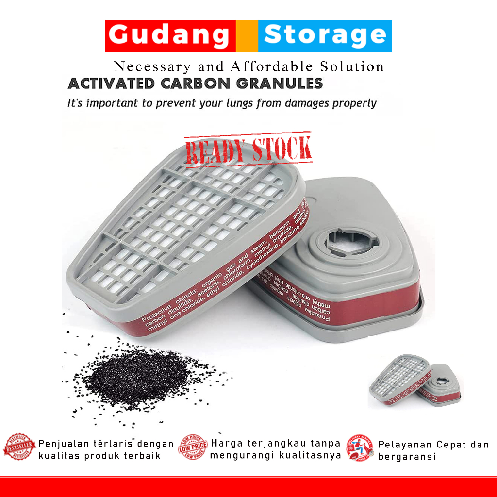 [GSO] FILTER MASKER GAS 6200 POWECOM Cartridge Filter Masker untuk Masker Gas Respirator - No Color