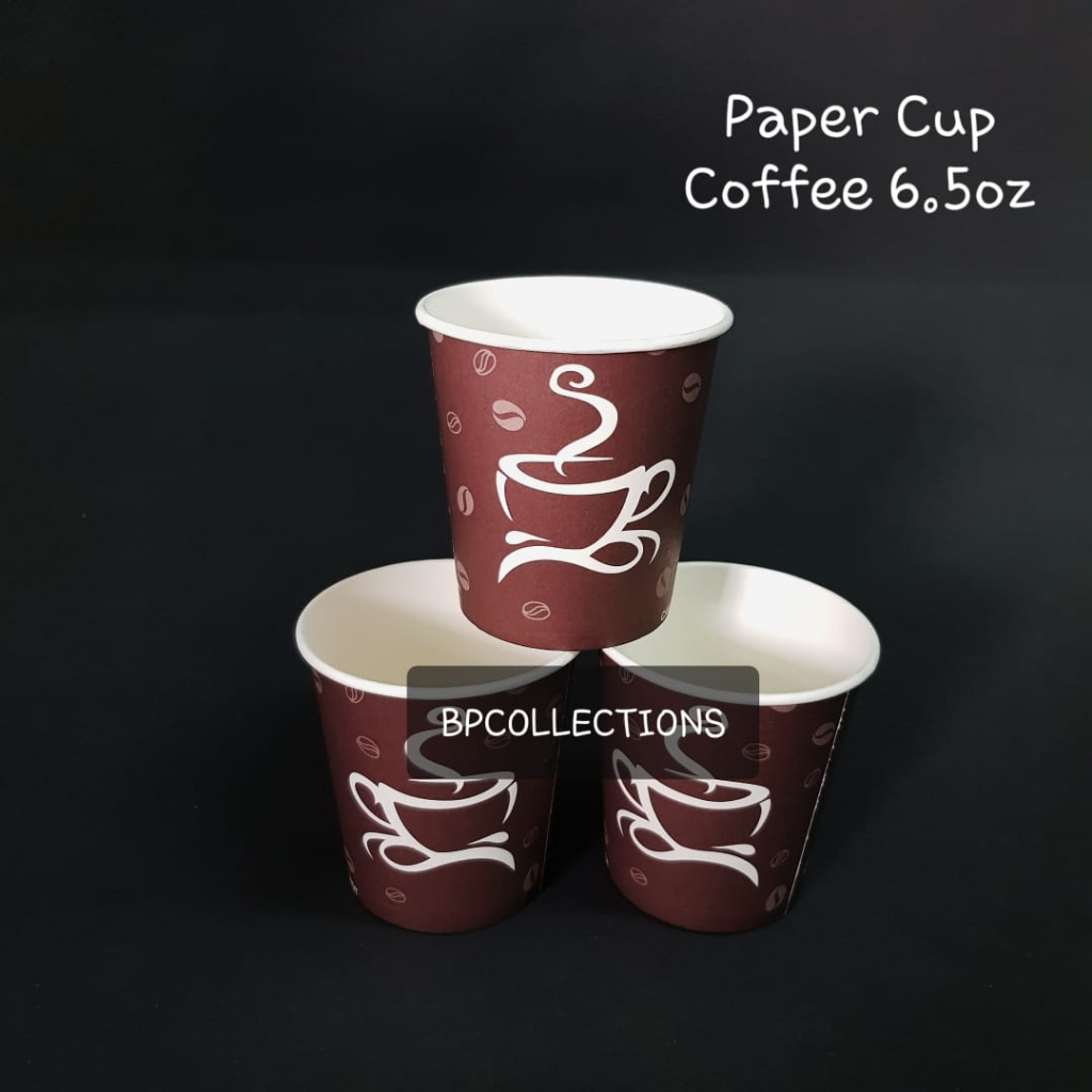 1 pc PAPER CUP 6.5oz GELAS KERTAS KOPI COFFEE JAGUNG SWEET CORN POLOS JASUKE GROSIR