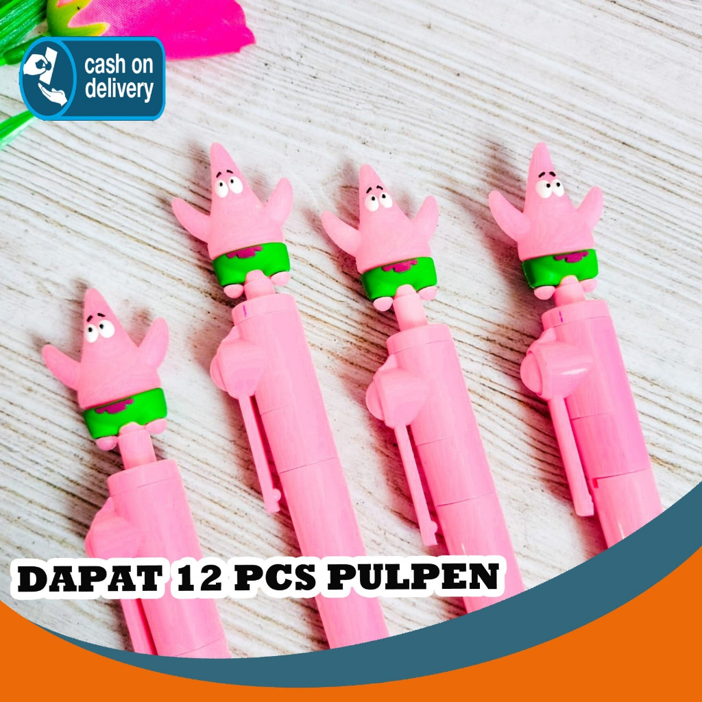 

SELUSIN PULPEN MAINAN PUTAR PATRICK ISI 12 PCS SPINNING ALAT TULIS BOLPOIN UNIK IMUT MURAH PEN GEL KARAKTER LUCU MURAH PENA